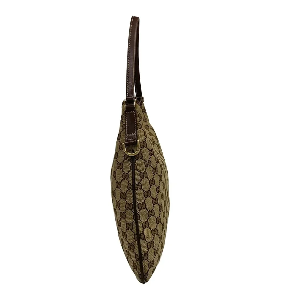 Gucci GG/New Britt Handbag 169947 Beige Dark Brown Jacquard Leather